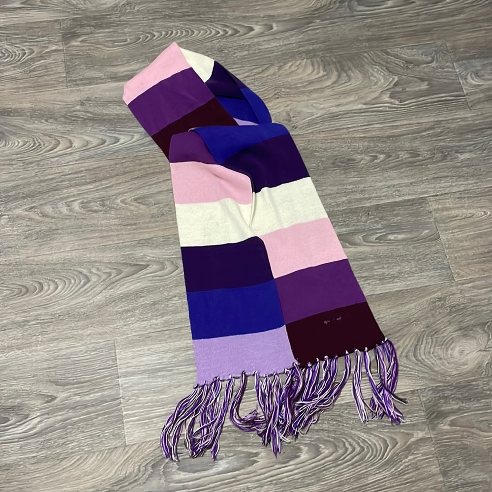 Purple striped scarf